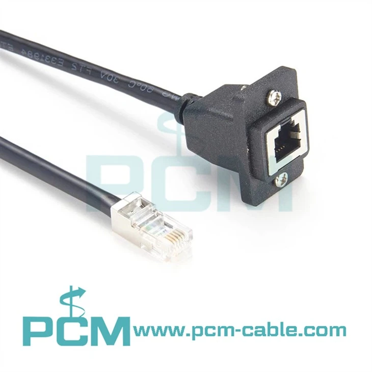 RJ12 6p6c telefon paneli o'rnatilgan Lan tarmoq uzatma kabeli