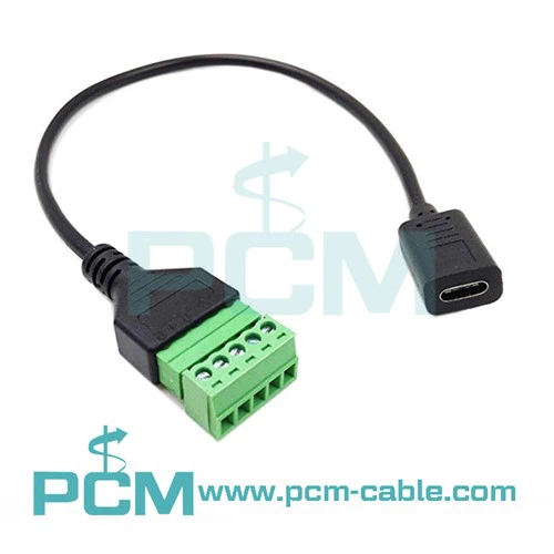 USB 3.1 C erkakdan 5 pinli/yo‘lli ayol terminallari ulanadigan kabel