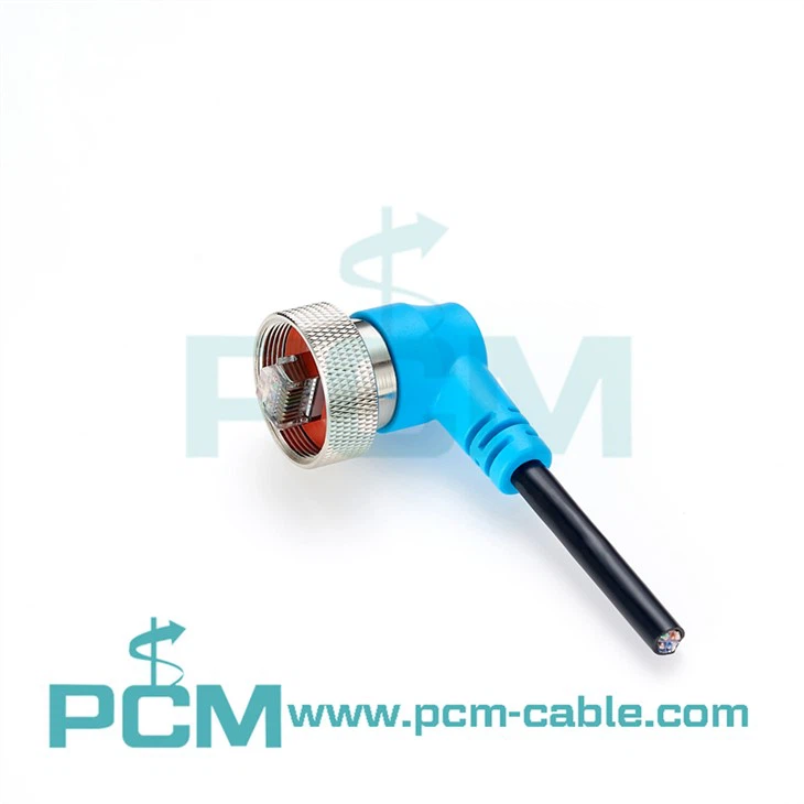 Suv o'tkazmaydigan RJ45 Ethernet kabeli to'g'ri burchakli