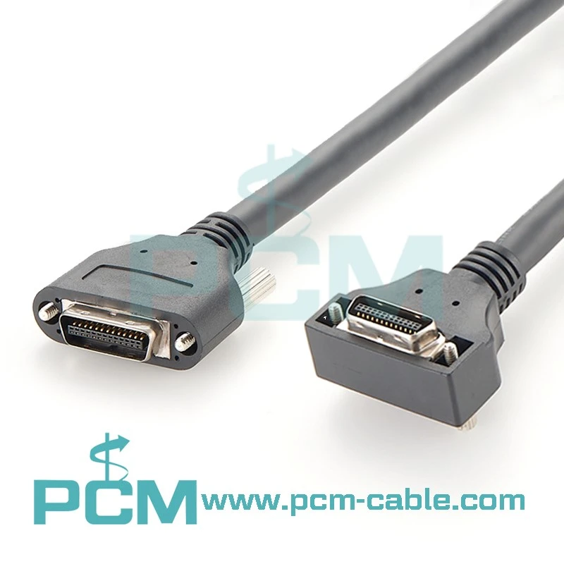 MDR Right Angle Plug Camera Link Cable Assemblies with Screw Lock for Machine Vision PoCL Camera Link Industrial Camera Cable Assembly MDR Right Angle Plug Camera Link Cable Assemblies with Screw Lock for Machine Vision PoCL Camera Link Industrial Camera Cable Assembly