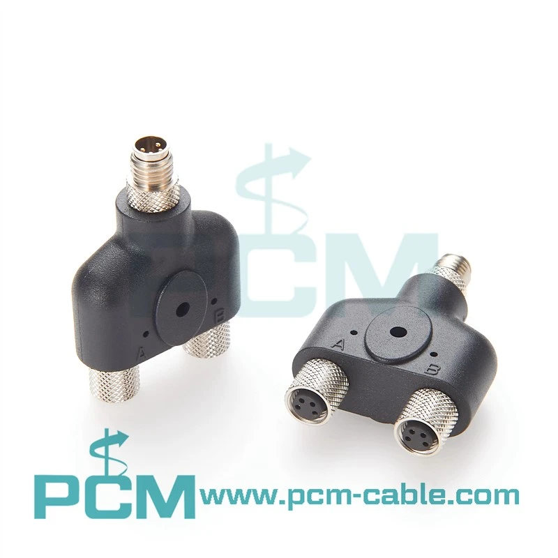 M8 4 Pin One Male to Two Female Connector we are a manufacturer of M8 4 Pin One Male to Two Female Connector