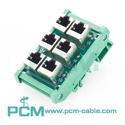 DIN Rail RJ45 interfeysi moduli 6 port